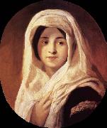 Brocky, Karoly Portrait of a Woman with Veil France oil painting reproduction